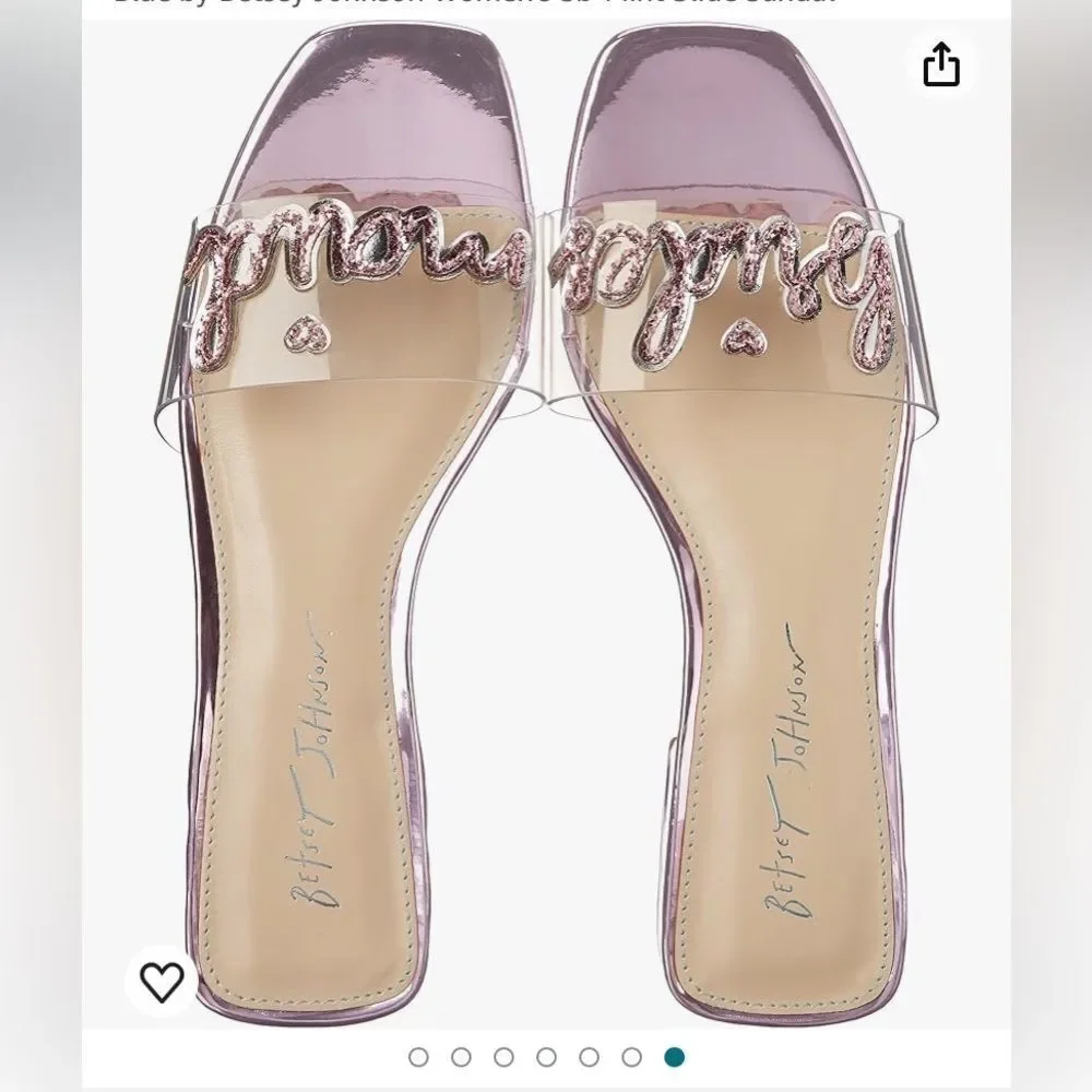 NWOB Blue by Betsy Johnson Sb-Mint Slide Sandal pink bridesmaid Sz 9 - Picture 2 of 9